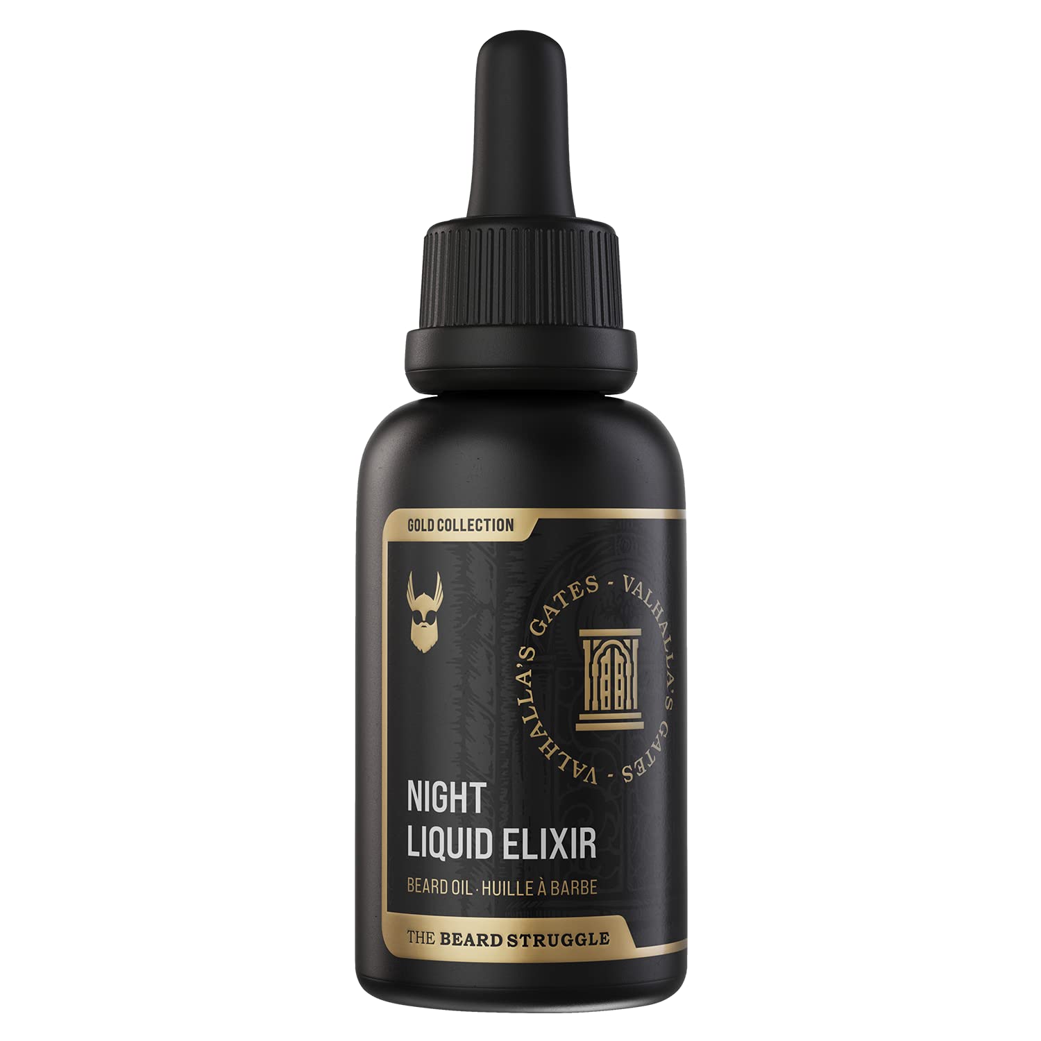 The Beard Struggle - Beard Growth Oil - Valhalla's Gates, Gold Collection (1 Fl oz) - Night Liquid Elixir - Beard Oil for Men - Softens, Moisturizing, & Healthier Beard Growth