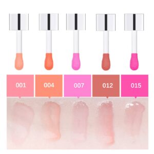 Fujiuia Glossy Lip Gloss Tinted Lip Oil Moisturizing Hydrating Plumping Liquid Lipstick Long Lasting Shine Lip Tint Lip Stain for Girls and Women