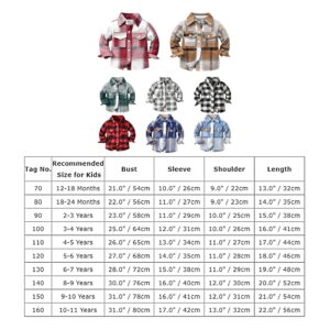 Toddler Baby Boys Girls Plaid Jacket Long Sleeve Button Down Flannel Shirts Kids Christmas Outfits Fall Winter Clothes Toddler Shacket Fall Jacket Thanksgiving New Year Top Coffee 12-18 Months