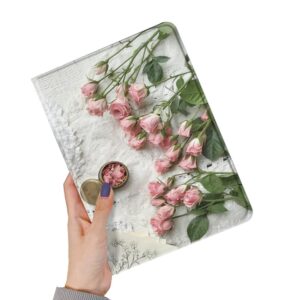 kaitesi floral case compatible with 2022 ipad 10th generation 10.9 inch case flower pattern cute slim leather smart cover with pencil holder,color e