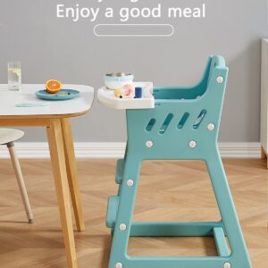 Baby Highchair,Children's Dining Chair, Safe and Solid Shape Structure Design, with Telescopic Gear Adjustable Feeding Tray, Can be Directly Washed (Aqua)