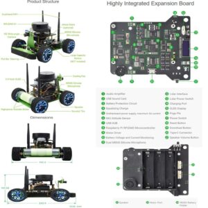 JetRacer Professional Version ROS AI Robot Accessory Kit Supports Dual Controllers RP2040 Microcontroller Jetson Nano for Lidar Mapping Vision Processing Self Driving @XYGStudy