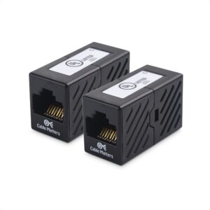 [ul listed] cable matters 2-pack 10gbps cat 6 ethernet coupler (rj45 coupler, cat6 coupler, ethernet extender adapter) in black, compatible with cat6a, cat5e