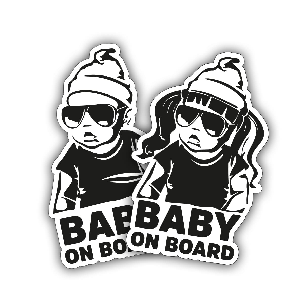 Y2K Baby on Board Sticker for Car (2 PCS),Baby Safety Car Signs, Baby on Board Decals for Cars, Funny Carlos from The Hangover Sticker for Mailbox Windows 5.5x3 inch 2 PCS Boy and Girl