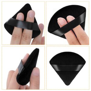 Sibba 6 Pieces Sponge Loose Powder Puff Foundation Concealer Face Makeup Make Up Triangle Sponges Velour Beauty Setting Artist Grip Liner Body Skin Brighten Brow Lift Cosmetic Tools (Black/white)