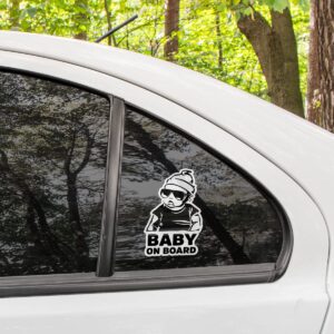 Y2K Baby on Board Sticker for Car (2 PCS),Baby Safety Car Signs, Baby on Board Decals for Cars, Funny Carlos from The Hangover Sticker for Mailbox Windows 5.5x3 inch 2 PCS Boy and Girl