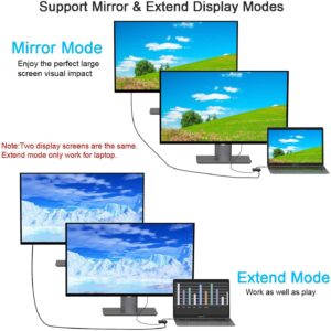 USB C Adapters with 2 * 10Gbps USB-C 3.1 GEN2 Port Hub + USB C to HDMI VGA Adapter