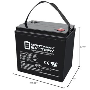 Mighty Max Battery Mighty Max Battery ML200-6GC2-6 Volt 200 AH, Internal Thread (INT) Terminal, Rechargeable SLA AGM Battery for Golf Cart