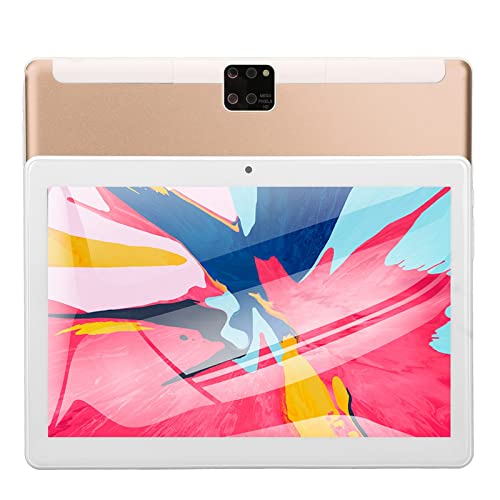 10.1 Inch Tablet PC for Kid & Adults,10 Core Processor,6GB 128GB Memory,2.4G 5G Dual Band WiFi,8MP 16MP Camera,1960x1080 IPS,for Android 10,8800mAh Gold Tablet(Gold)