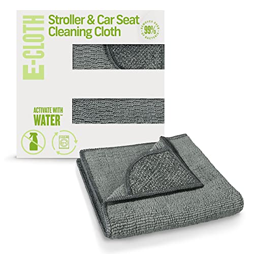 E-Cloth Stroller & Car Seat Cleaning Cloth, Premium Microfiber Cloth with Scrubbing Corner, Ideal for Cleaning Baby Stroller, Car Seats, Car Seat Cover, Booster Seat, 100 Wash Promise