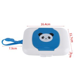 LIZEALUCKY Wet Wipes Storage Box, Baby Wipes Dispenser, Portable Refillable Baby Wet Wipe Pouch Dispenser, Reusable Stroller Wet Wipes Box for Outdoor Travel(Blue)