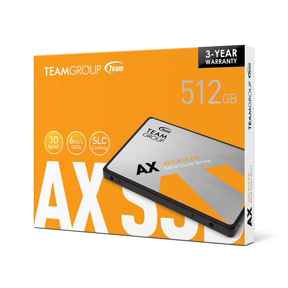 TEAMGROUP AX2 512GB 3D NAND TLC 2.5 Inch SATA III SSD Read 530MB/s T253A3512G0C101 Bundle with Elite SODIMM DDR3 8GB 1600MHz CL11 Lapktop Memory TED3L8G1600C11-S01