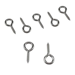 Lovelysp-0.67 inch Stainless Steel Eye Screws; Eye Hook Screws ;Screws Eye; Sheep Eye Bolt Screws(Silvery) -120pieces