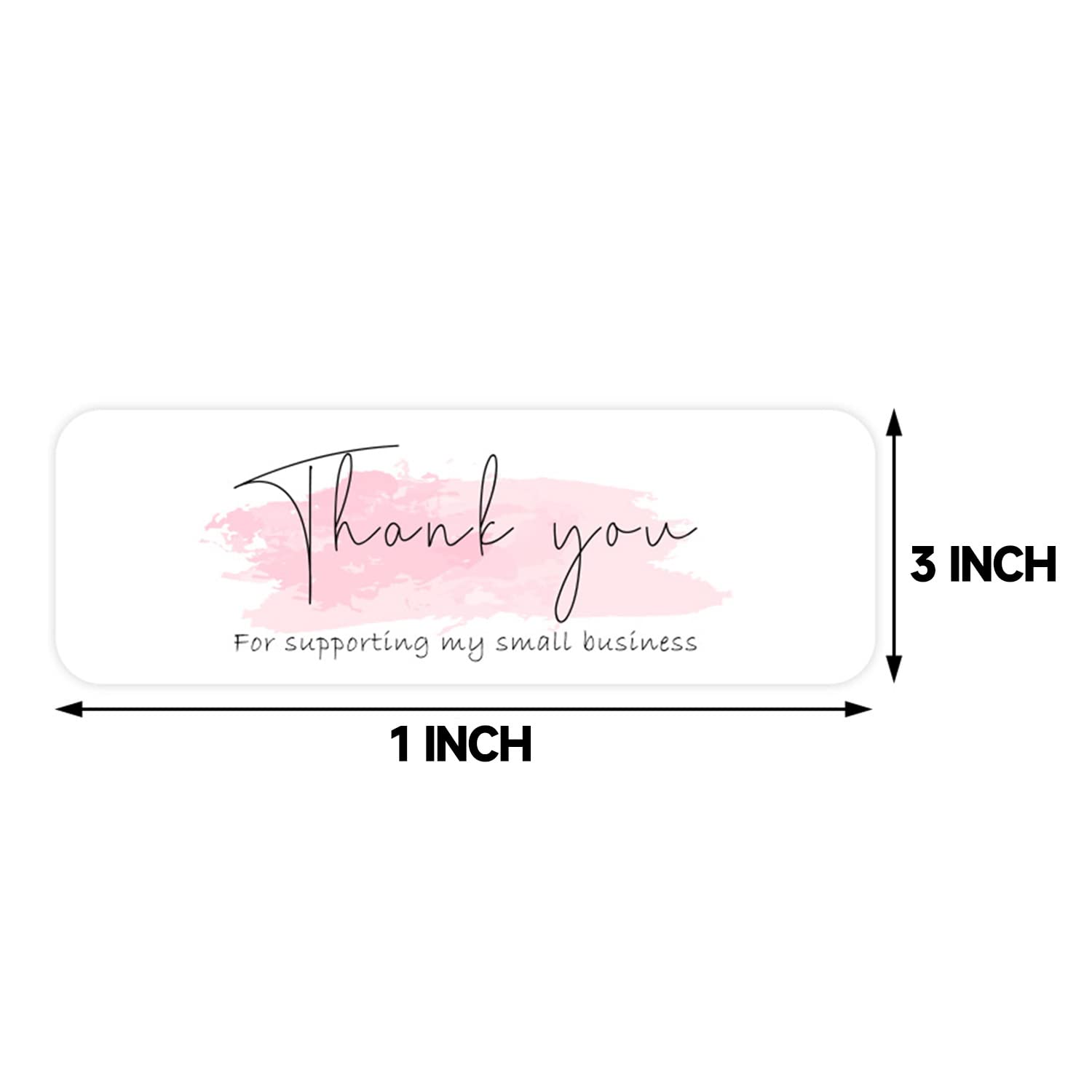 480pcs (1"x 3") Thank You Stickers Pink for Business, Rectangle Labels Online Retailers, Boutiques, Shops to Use on Bags, Boxes and Envelope