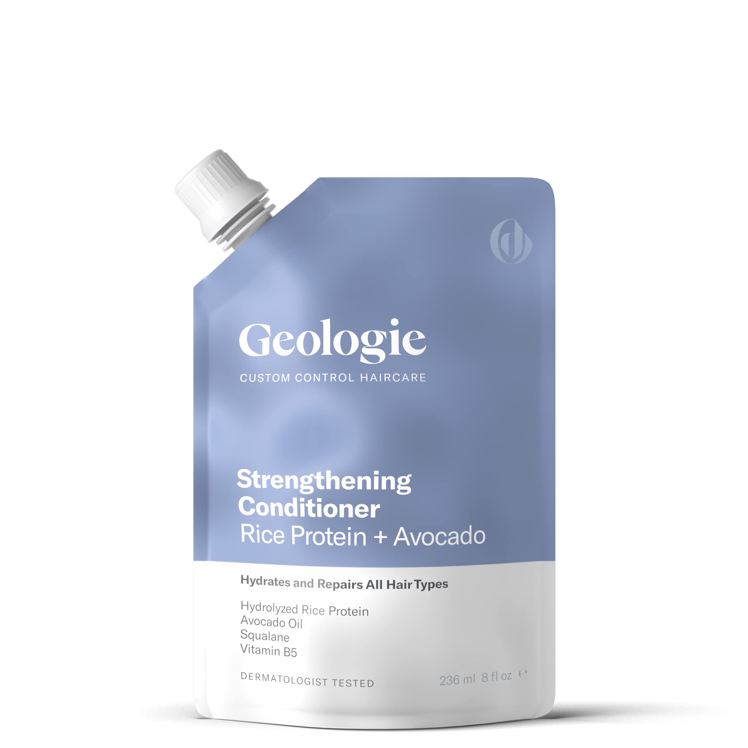 Geologie Strengthening Conditioner | Rice Protein + Avocado Custom Control Haircare | 8 fl oz