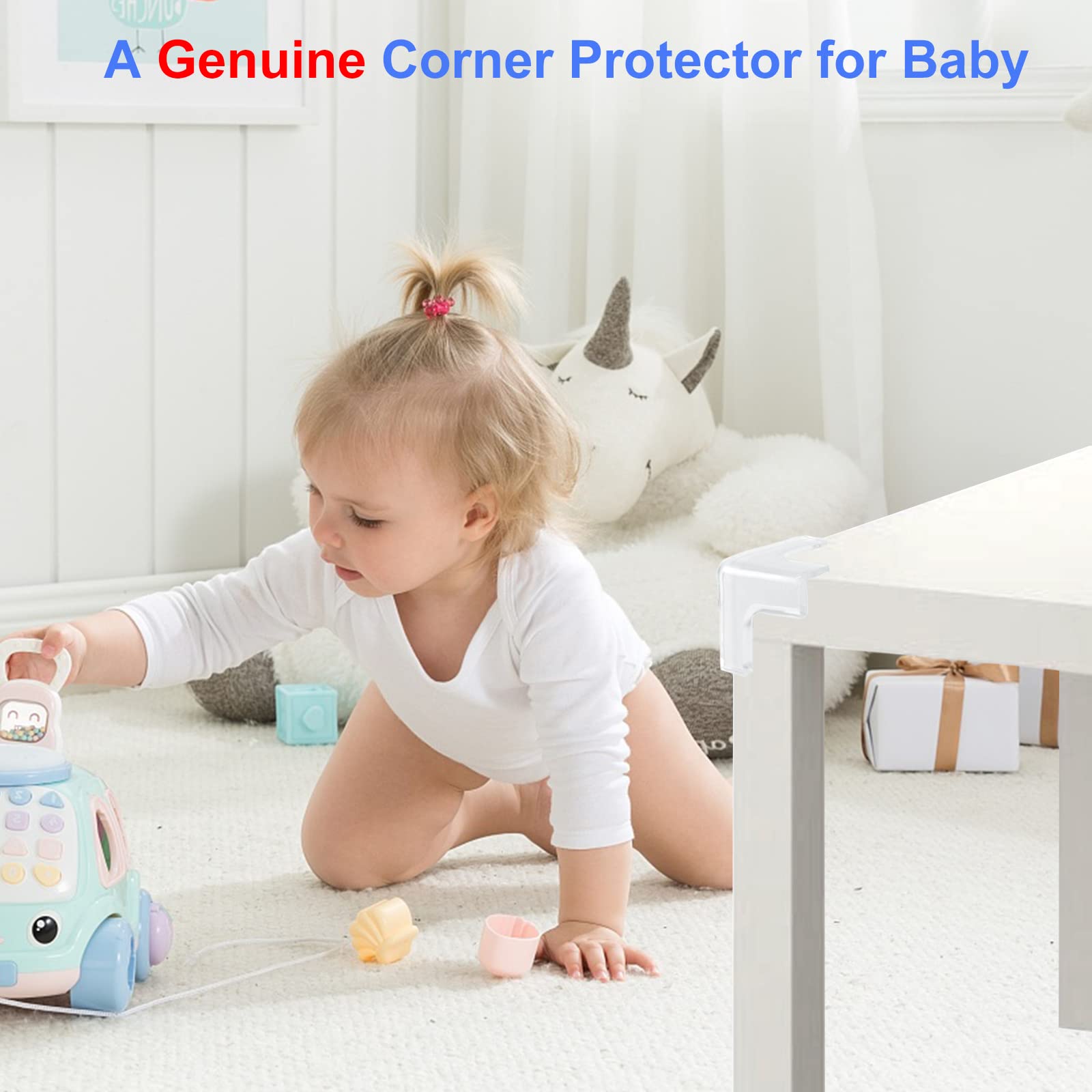 Corner Protector for Baby (24 Pack) - Clear Corner Protectors, Furniture Corner Guard & Edge Safety Bumpers - Baby Proof Bumper & Cushion to Cover Sharp Furniture & Table Edges (T Shape)