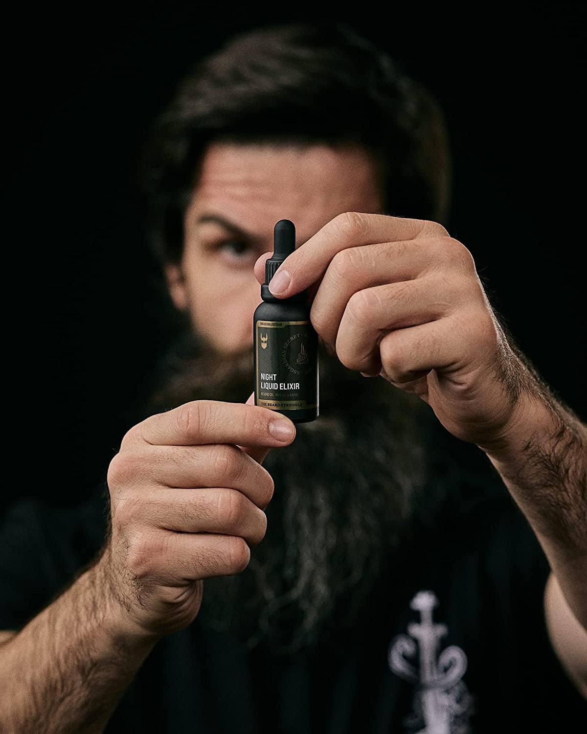 The Beard Struggle Night Liquid Elixir Beard Oil - Silver Collection - Alfheim's Forests - Softens, Moisturizing, & Healthier Beard Growth - Vegan-Friendly Beard Growth Oil (1 Fl oz)