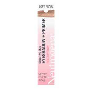 neutrogena sensitive skin eyeshadow + primer, a longwearing, 2-in-1 metallic eyeshadow for sensitive skin with pro-vitamin b5, lightweight cream-to-powder formula, soft pearl, 0.22 oz