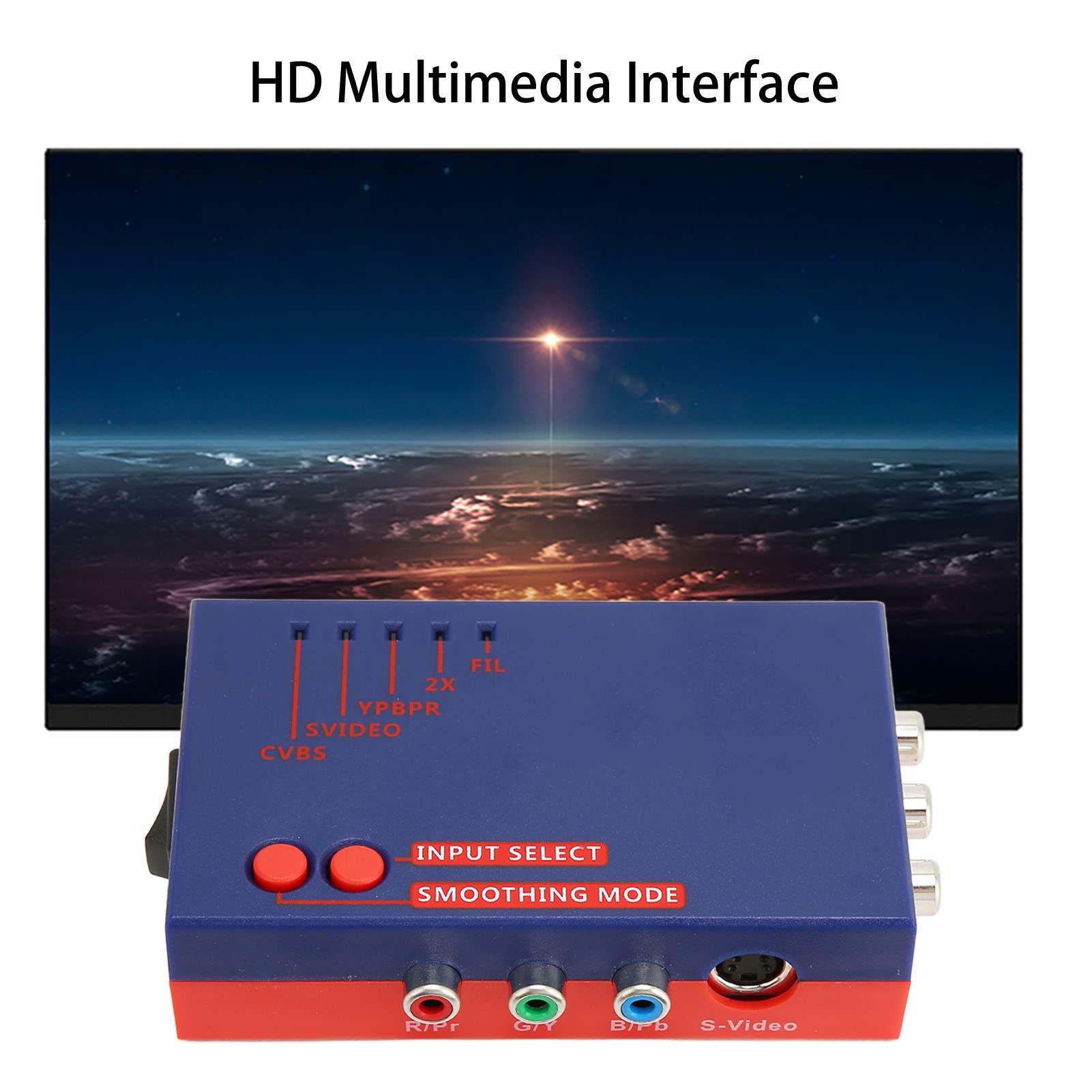 Pomya Converter for RetroScaler 2X Converter, A V to HD Multimedia, Interfa Cecompatible for RetroScaler2x Line Multiplier(Blue)