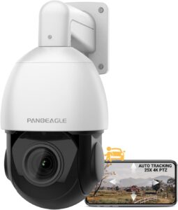 panoeagle auto tracking 4k 8mp ptz ip camera with pan tilt 25x optical zoom,human/vehicle detection,328ft ir night vision,2-way talk,outdoor dome ptz camera with auto cruise,ip66