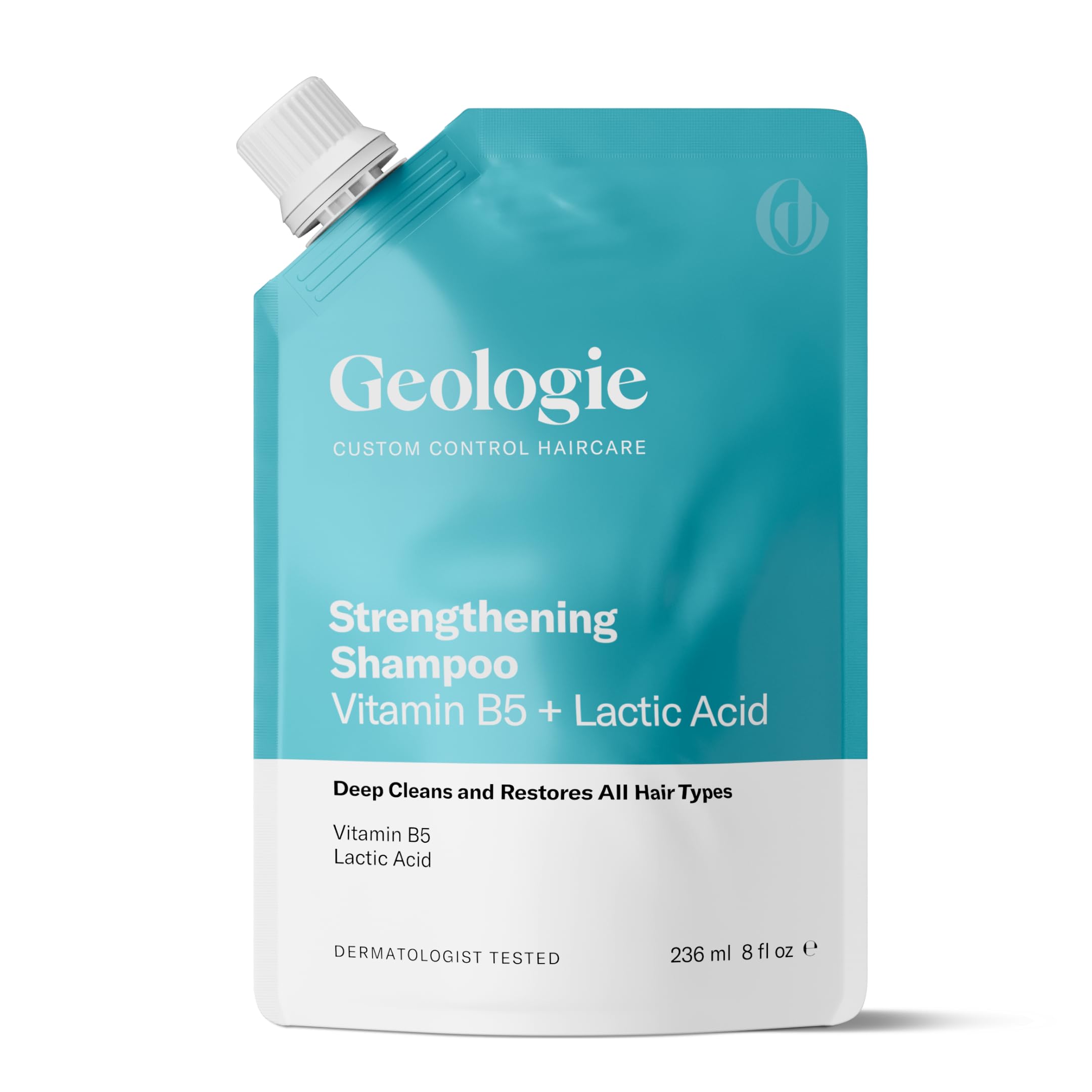 Geologie Strengthening Shampoo | Vitamin B5 + Lactic Acid Custom Control Haircare | 8 fl oz