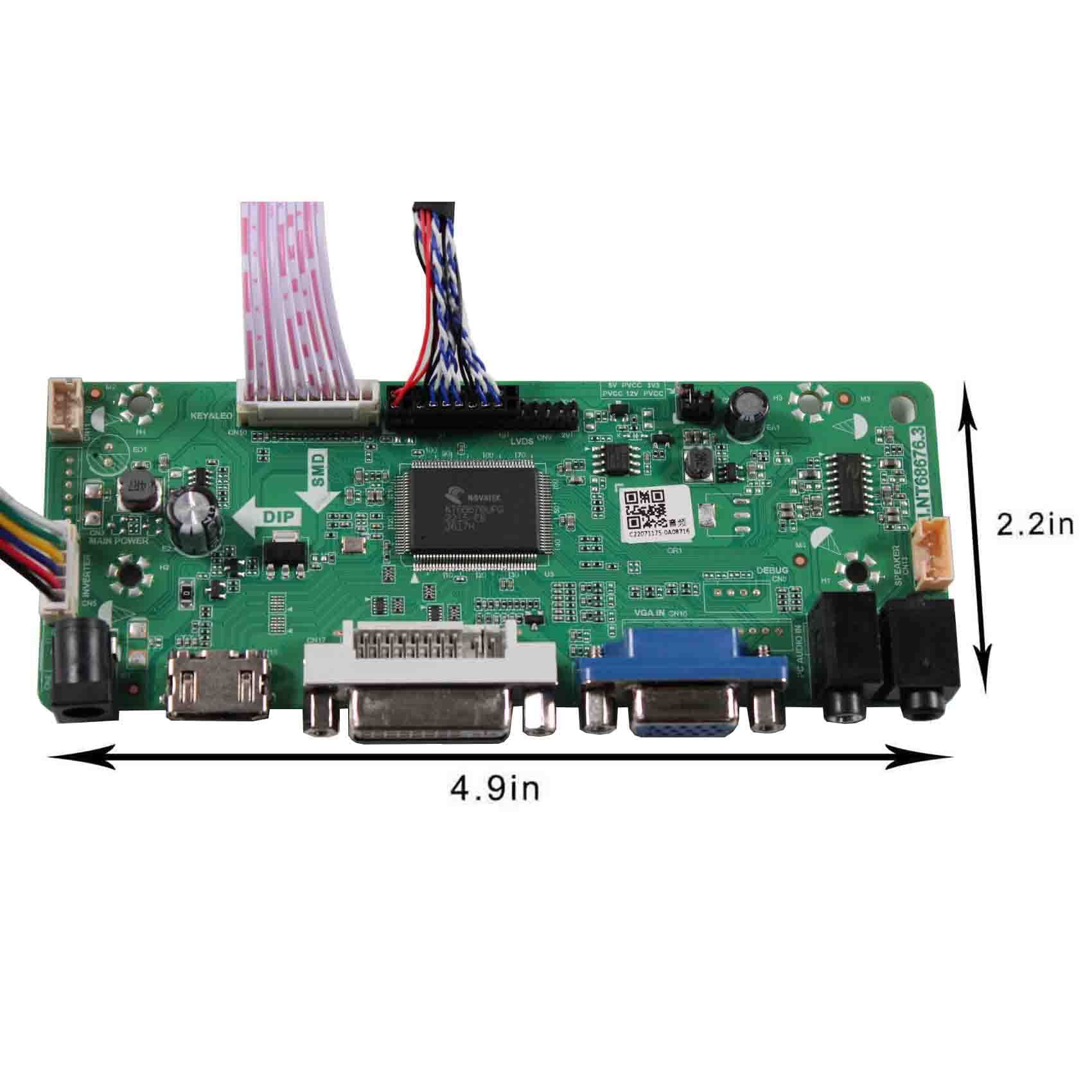 FanyiTek HDMI VGA DVI Audio Controller Board for 15 inch 1024x768 G150XG01 V2 4:3 20 pin WLED LVDs TFT LCD Screen