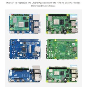 CM4 to Pi 4B Adapter for Raspberry Pi, Use CM4 to Reproduce The Original Appearance of The Pi 4B, Alternative Solution