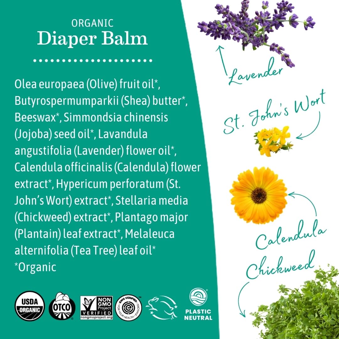 Earth Mama Organic Diaper Balm Multipurpose Baby Ointment Set | EWG Verified, Petroleum & Fragrance Free with Calendula for Sensitive Skin