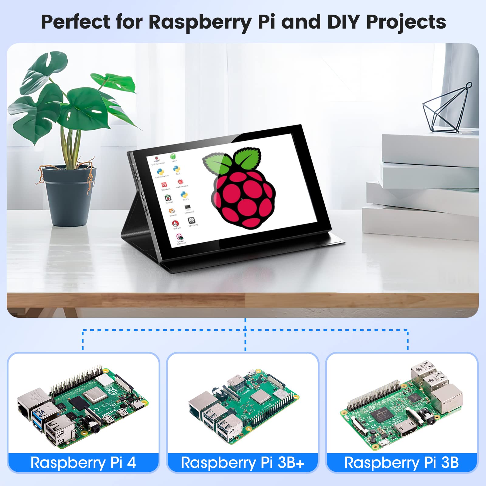 Eyoyo 7 inch Monitor, 7" IPS Panel 1024x600 5-Points Capacitive Touchscreen Portable Raspi Monitor Screen Mini HDMI Monitor for Raspi/Laptop/PC/Game Console