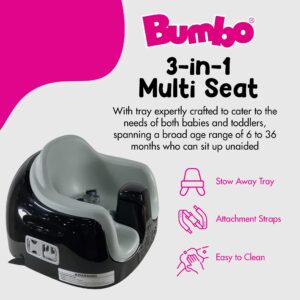 Bumbo 3-in-1 Baby Multi Seat Booster w/Tray Table, 6-36 Months, Black/Cool Grey