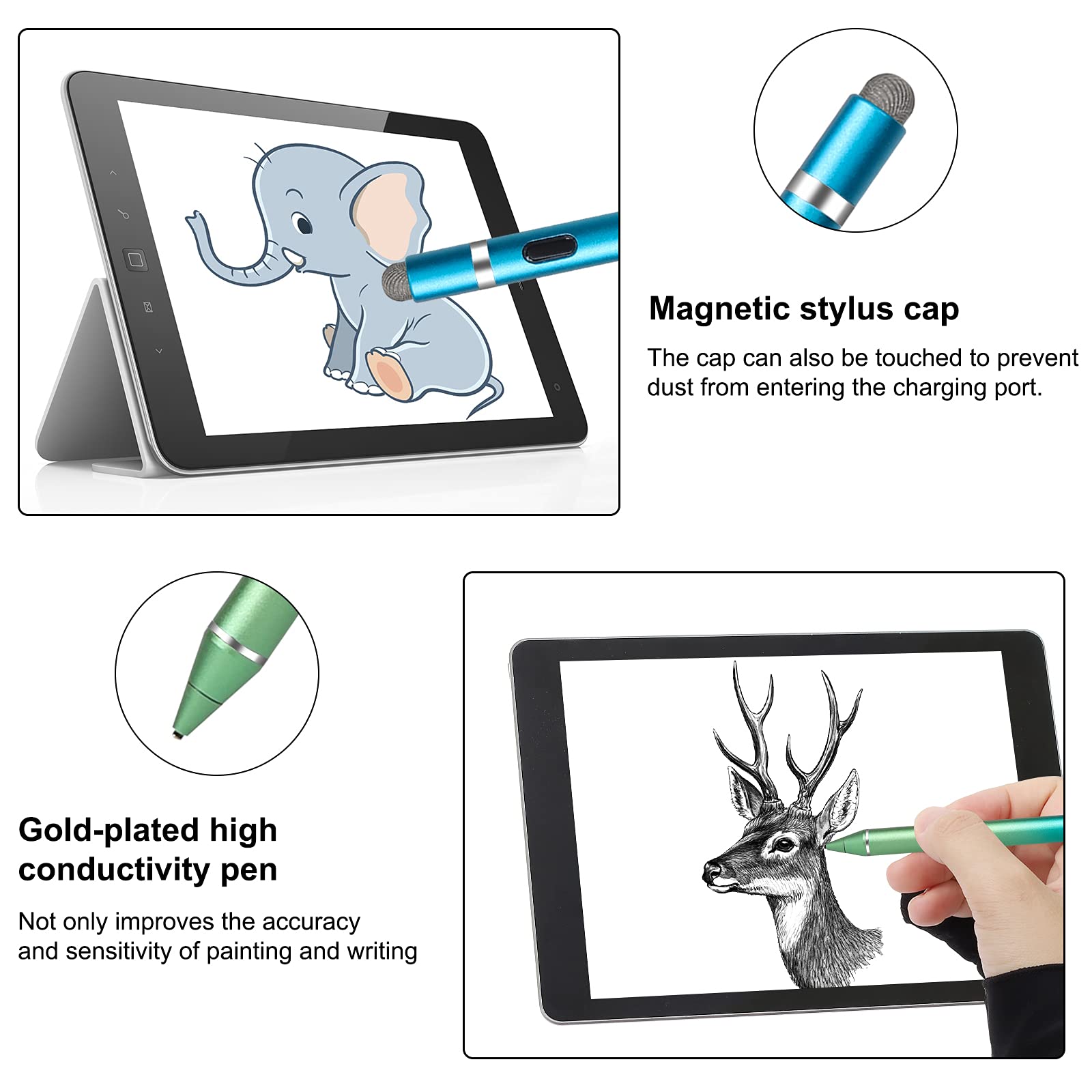 Stylus Pen for Touch Screens, iPad Pencil 2nd Generation with Wireless Charging