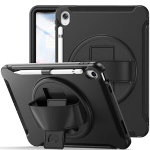 SaharaCase Protection Hand Strap Series Case for Apple iPad 10.9" (10th Generation 2022), Black (TB00278)