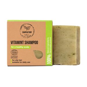 soapfactory organic solid shampoo bar with rosemary oil, hair soap for a healthy scalp, 100% natural certified, vegan, handmade, plastic free, 3 ounce