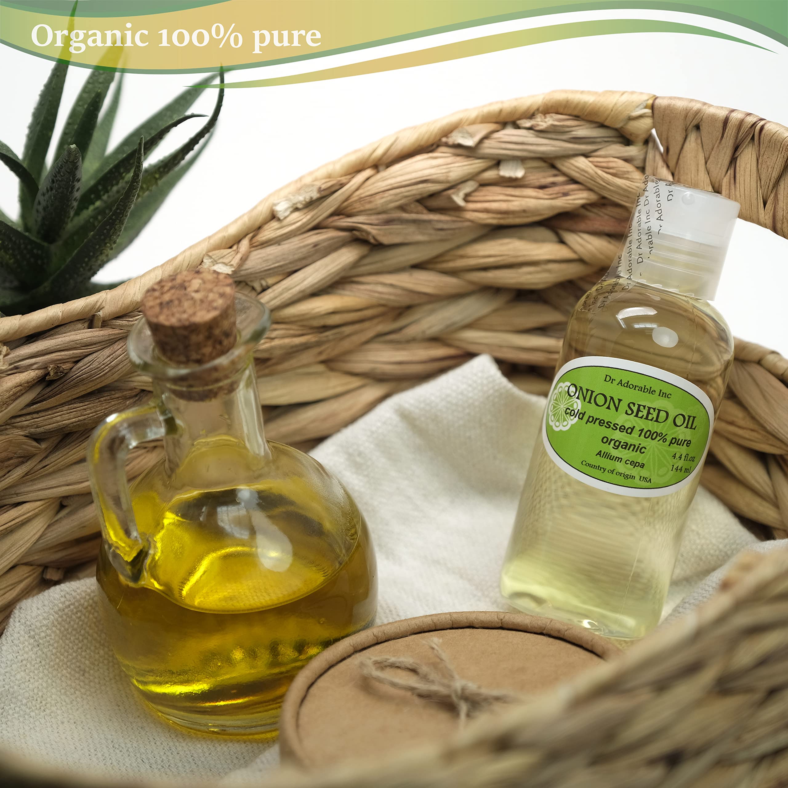 Dr Adorable - 4 oz - Onion Seed Oil - 100% Pure Natural Premium Organic Cold Pressed