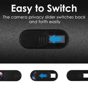 DS. DISTINCTIVE STYLE Camera Cover Slide Car Camera Privacy Cover Webcam Sticker Blocker Compatible with Tesla Model 3 and Model Y Accessories (Black - 6 Pack)