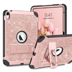 yinlai case for ipad 10th generation, ipad case 10th generation 2022 10.9-inch kid girl women slim stand glitter bling shockproof protective cover for ipad 10th gen a2696/a2757/a2777, rose gold/pink