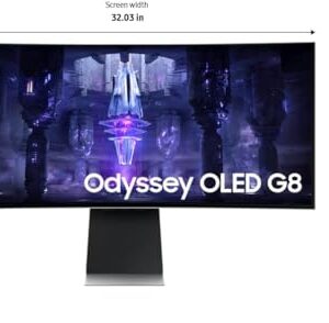 SAMSUNG 34" Odyssey G85SB Series QD-OLED Ultra WQHD Curved Gaming Monitor, 175Hz, 0.03ms, DisplayHDR True Black 400, AMD FreeSync Premium Pro, Advanced Game Streaming, LS34BG850SNXZA, 2023