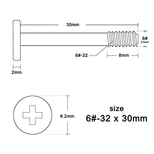 MOOKEENONE 20Pcs PC Computer Case Video Console Cooler Radiator Fan Long Screws 6#-32x30mm