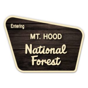 squiddy mount hood national forest - vinyl sticker for car, laptop, notebook (5" wide)