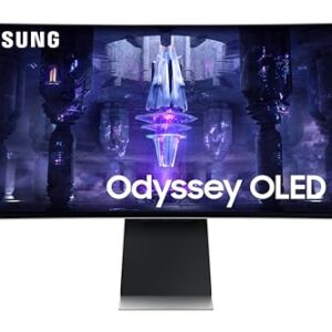 SAMSUNG 34" Odyssey G85SB Series QD-OLED Ultra WQHD Curved Gaming Monitor, 175Hz, 0.03ms, DisplayHDR True Black 400, AMD FreeSync Premium Pro, Advanced Game Streaming, LS34BG850SNXZA, 2023