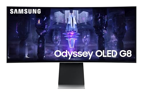 SAMSUNG 34" Odyssey G85SB Series QD-OLED Ultra WQHD Curved Gaming Monitor, 175Hz, 0.03ms, DisplayHDR True Black 400, AMD FreeSync Premium Pro, Advanced Game Streaming, LS34BG850SNXZA, 2023