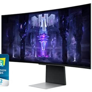 SAMSUNG 34" Odyssey G85SB Series QD-OLED Ultra WQHD Curved Gaming Monitor, 175Hz, 0.03ms, DisplayHDR True Black 400, AMD FreeSync Premium Pro, Advanced Game Streaming, LS34BG850SNXZA, 2023