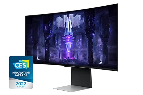 SAMSUNG 34" Odyssey G85SB Series QD-OLED Ultra WQHD Curved Gaming Monitor, 175Hz, 0.03ms, DisplayHDR True Black 400, AMD FreeSync Premium Pro, Advanced Game Streaming, LS34BG850SNXZA, 2023