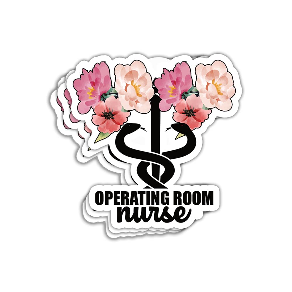 3 Pcs/Pack - Operating Room Nurse Sticker Funny Nurse Stickers Nurse Caduceus Nursing Stickers Nurse Appreciation Gifts Nursing Decorations for Laptop Bottles Car Window Stickers 3"x4"