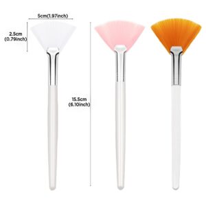 15 Pieces Fan Brushes Soft Facial Applicator Brushes Acid Applicator Brush Cosmetic Makeup Skincare Tools for Mud Cream