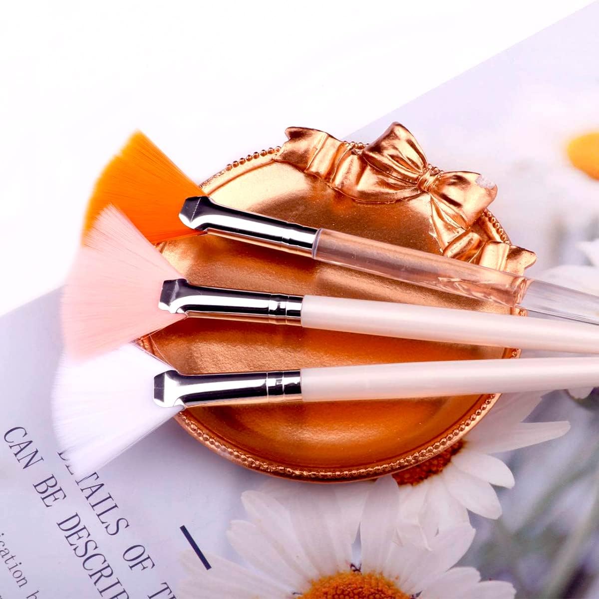 15 Pieces Fan Brushes Soft Facial Applicator Brushes Acid Applicator Brush Cosmetic Makeup Skincare Tools for Mud Cream