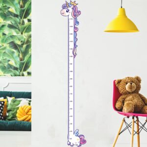 Vinyl Peel and Stick Growth Chart Sticker Cute Unicorn Nursery Wall Decor Decal Kids Room Bedroom Decoration Height Measurements