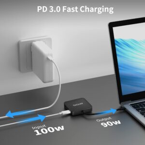 USB C Hub, 6 in 1 USB Splitter Adapter with 4K 30Hz HDMI, 100W PD, 3 USB A 3.0, 1 USB C 3.0, HDMI to USB C Multiport Adapter, USB C HDMI Hub for MacBook Pro/Air and Other USB C Devices