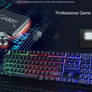 OJOINK Gaming Keyboard and Mouse Combo, LED Colorful Keyboard,for PC/Laptop (Size : 1)