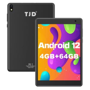 Android 12 Tablet 7.5 inch, Tablets Computer 64GB Storage 512GB Expandable, Quad-Core Processor, PS FHD 1440x1080 Resolution Display, Google GMS Certified Smart Tablet/WiFi (Black)